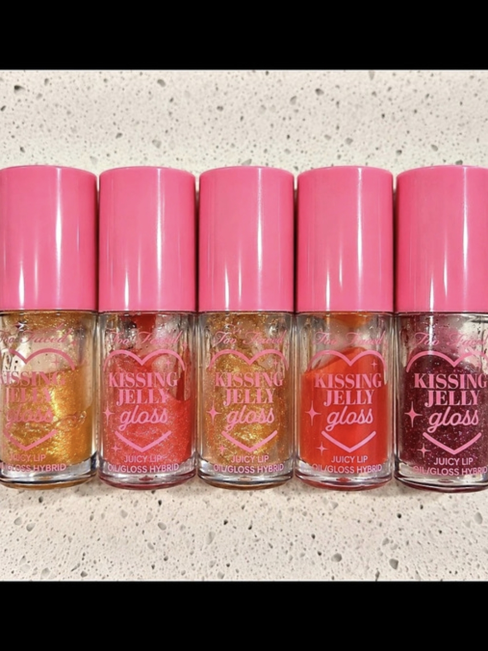 Too Faced Kissing Jelly Lip Gloss Bundle – 5 Pc – $19